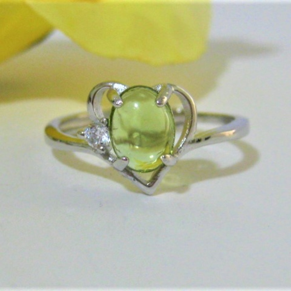 Peridot solitaire ring